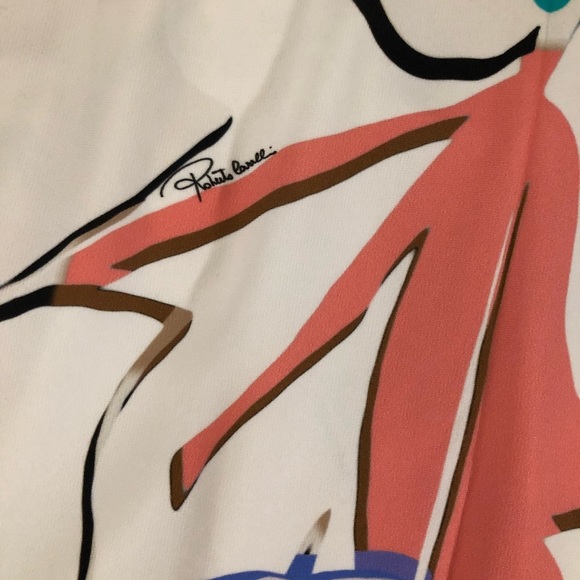 : : ROBERTO CAVALLI Multi Color Abstract Print Sleeveless Short Dress : : - Picture 9 of 16